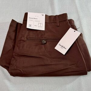 Target Men’s Brown Pleated Mid Thigh Goodfellow Shorts Size 31 - 7” inseam